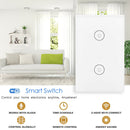 2 Gang WiFi Smart Light Wall Switch Touch Panel Voice Control US Standard A