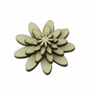 Pack of 50 Mixed Size Wooden Flower Shape Embellishments for DIY Decoration F8Z1
