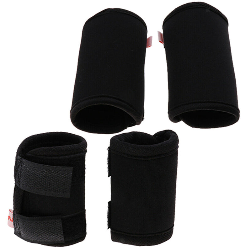 4x Knee Brace For Dog Hock Protector Dog Surgical Injury Feet Cover Black