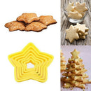 6Pcs/set Christmas Tree Cookie Cutter Stars Shape Cake Biscuit Cutter MoldAT3C