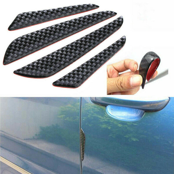 4x Anti-collision Trim Carbon Fiber Car Door Edge Guard Strip Protector Bump Bj