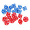 Pack of 20 Acrylic Ten Sided Digital Dices D10 Die Blue+Red for Party Casino Pub