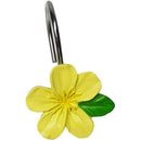 Yellow Flower Shaped Rust Resistant Decorative Shower Curtain Hooks 12- Pac