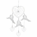 Heart Shape White Dream Catcher Handmade Feathers Wall Hanging Decor Craft  V7A1