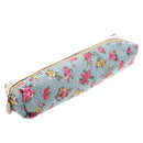Women's Flower Floral Lace Pencil Pen Cosmetic Bag Zipper Pouch Sky Blue