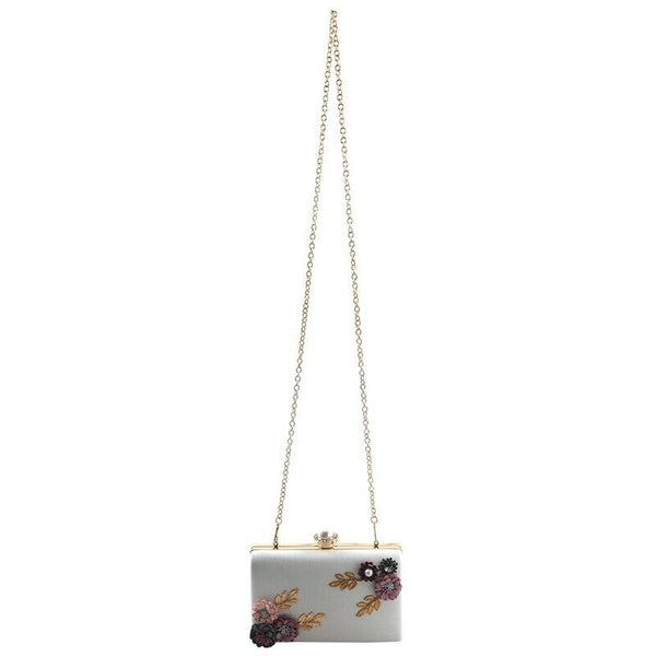 Fashion Women Leather Evening Bag Dinner Party Lady Wedding Flower Clutch P P6U8