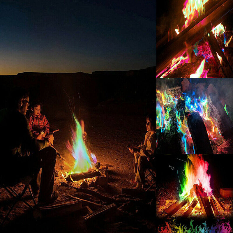 Mystical Fire Magical Games Tricks Bonfire Camp Fire Colorful Flame Powder Fun