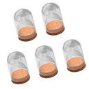 Pack of 5Pcs Mini Clear Glass Hemisphere Dome Cover Shade with Wooden Cork