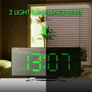 Large Digital Display Alarm Clock Mirror Display Temperature Snooze Table Clock