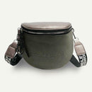 Fashion Crossbody Bag Women Leather Shoulder Messenger Saddle Bags (Grey)