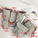 Women Handbags 4Pcs Set Pu Leather Tote Bag Shoulder Crossbody Bag Purse Pu