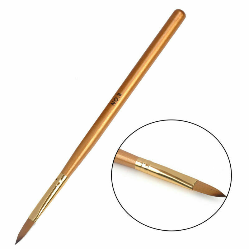 Size 8 Acrylic Nail Art Brush Round For Acrylic Powder Manicure Builder Tips Pen