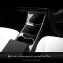 3Pc Car Center Console Protective Film Transparent Film Stickers for Tesla  S2V9