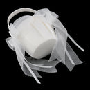 Beige Flower Girls Basket  Bow Long Ribbon Basket Wedding Supplies