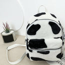 Cow Zebra Print Shoulder Schoolbag Women Girl Plush Mini Backpack (Style 2)