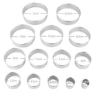 Stainless Steel Round Cookie Biscuit Cutter Molds Kit 14 Pieces Heavy Duty