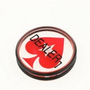Acrylic Dealer Poker Buttons with Rubber Ring - Transparent with Black Words,