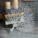 2PCS Artificial Fan-Shaped Dried Branch Plastic Plant Decor for Home Wedding