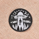 embroidery flying saucer UFO iron on patch badge hat jeans fabric appliqueGP