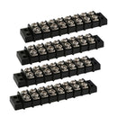 4 Pcs 8 Positions Dual Row 30A Screw Terminal Strip Blocks Barrier Strip (Black)