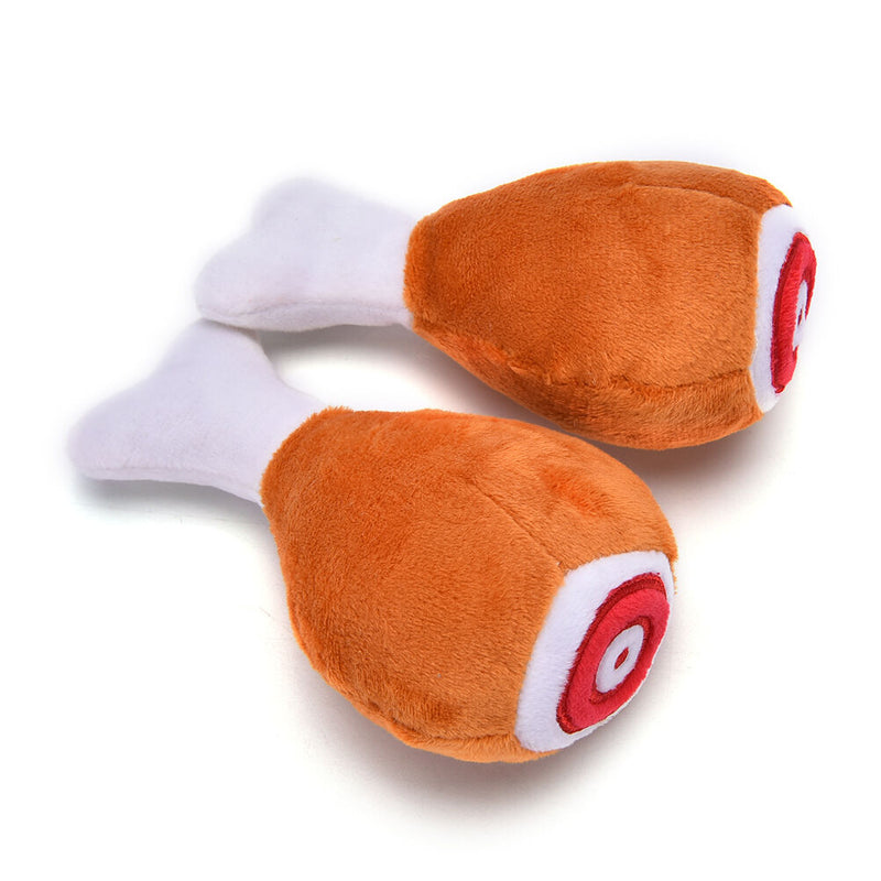 Baquetas masticar juguete mascota chirriante de la pierna de pollo de peluch 3C