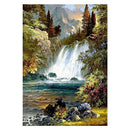 Waterfall Full Drill Round Diamond Painting DIY Needlework Cross Stitch Set