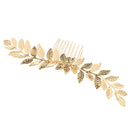WomenGold Alloy Long Leaves Vine Hair Comb Wedding Bridal Hair Jewelry