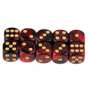 10pcs 16mm Opaque Six Sided Spot Dice Games D6 D&D RPG Red+Black