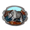 Novelty Bear Shape Belt Buckle Metal Painting Classic Women Multicolor