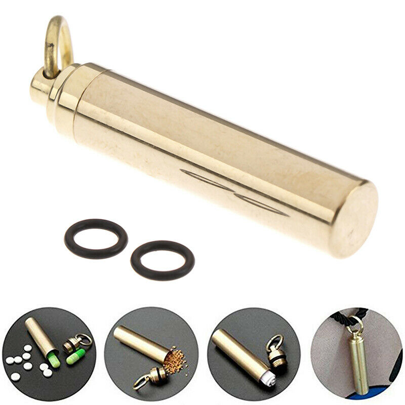 Portable Waterproof Pill Holder Case With Key Ring Medicine Seal Box EDC Too Gw