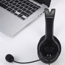 USB Computer Headset with Boom Mic Over Ear Headphones for Laptop Desktop A