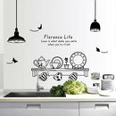 Kitchen Utensils Butterfly Letter Removable Wall Stickers Art Decals Mural  E8P8