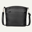 Solid Color Shoulder Messenger Handbags Women Leather Crossbody Bag (Black)