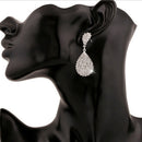 Women Girl Crystal Rhinestone Water Drop Dangle Earring Bride Wedding Jewelry ^