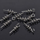 100x Soft Lure Baits Hook Pin Spring Lock Fishing Screw Stainless Stee Worm E9D1