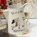 Country Style Metal Vase Flower Pot Jug Holder Wedding Centre Piece WELCOME