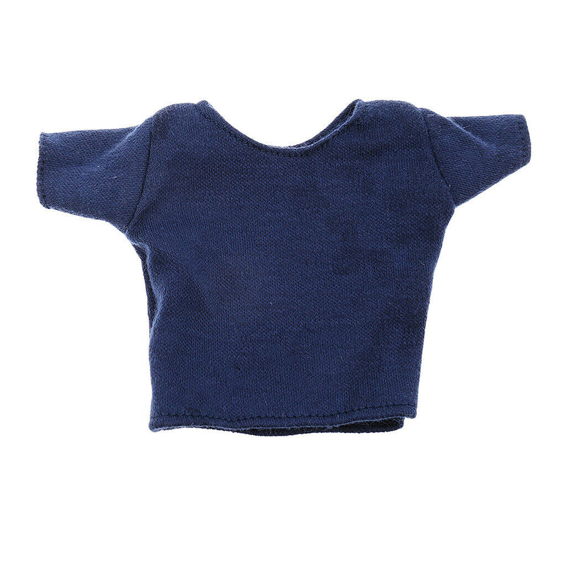 1/6 Blue Loose Round Neck Short T-Shirt Top for 12 Inch Male Action Figures