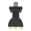 USB Male 3 RCA Female Audio Video Adapter AV Converter Cable Cord Black
