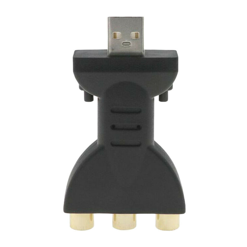 USB Male 3 RCA Female Audio Video Adapter AV Converter Cable Cord Black