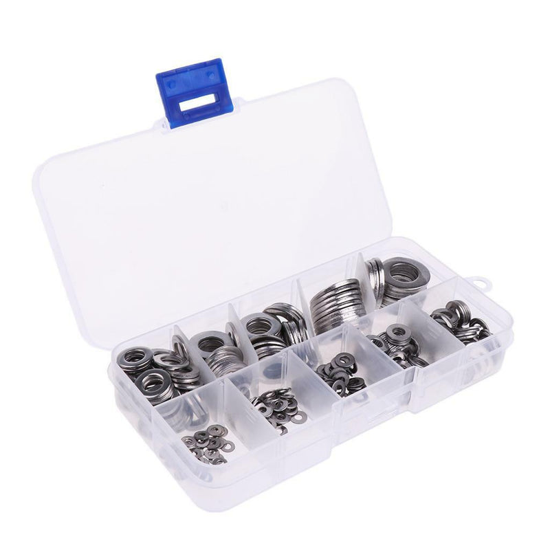 360pcs Flat and Lock Washers for Bolt Screws - M2 M2.5 M3 M4 M5 M6 M8 M10