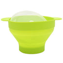 Microwave Popcorn Popper Collapsible Silicone Bowl with Lid and Handles(Gre