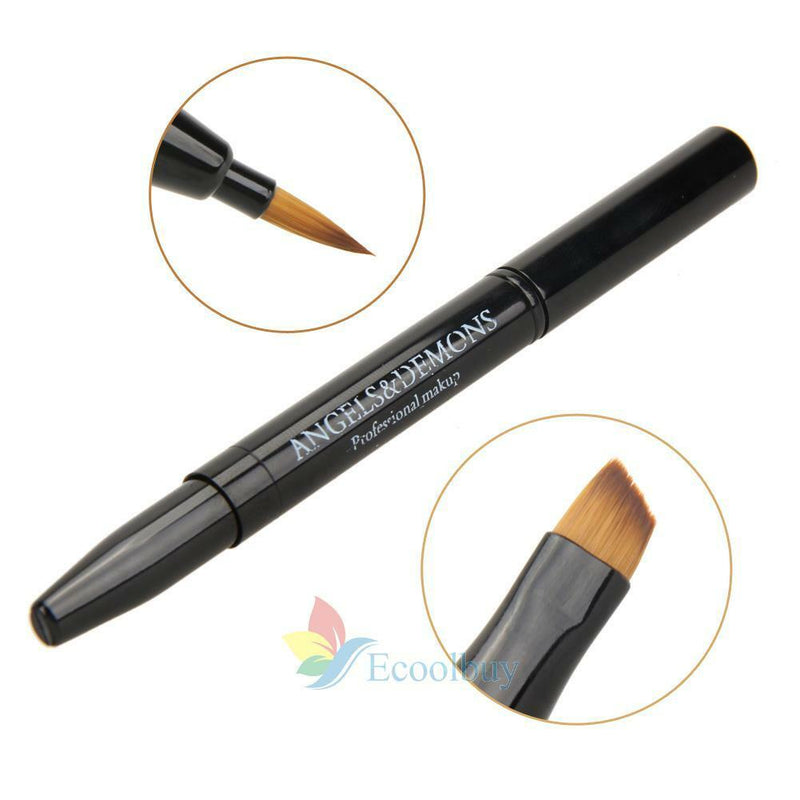 Double-ended Portable Smooth Travel Lip Brush Makeup Cosmetic Lipstick Gloss A