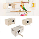 Wooden Cage Bird Parrot Parakeet Nest Small Animals House Middle Left Open
