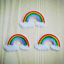 Rainbow Clouds Embroidered Iron On Patch Sew Motif Cloth AU Applique Access J0M7