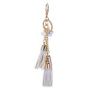 Synthetic Leather Tassel Keychain Car Key Chain Ornaments Bag Charm White