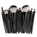 20Pcs Eyeshadow Makeup Brushes + 2Pcs Big Powder Blush Foundation Black