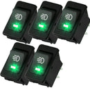 5X 12V 35A Car Fog Light Rocker Toggle Switch 4Pin Green LED Dashboard AHN