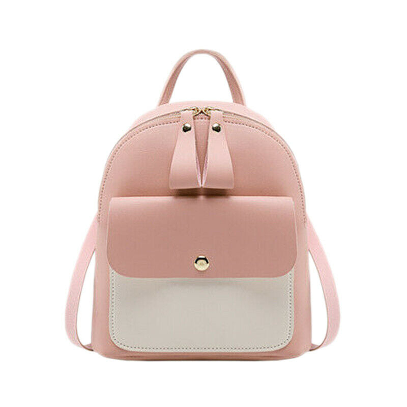5X(Women Girls School Bag Pu Leather Backpack Mini Backpack Purse Travel H F7V6)