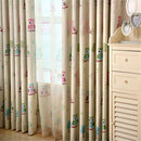 Owl Pattern Voile Sheer Curtain Ready Made Eyelet Window DrapesPanel Green