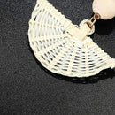 Natural Rattan Earrings For Women Wicker Straw Earrings Statement Weaving E